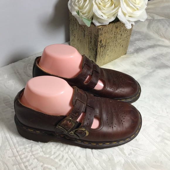 SOLD Dr Doc Martens Mary Jane Sandals Brown - Picture 4 of 8